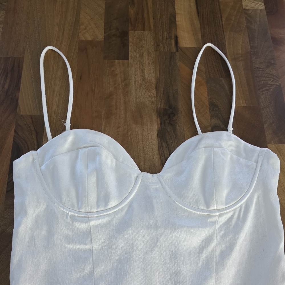 Zara Satin Bustier White Bodysuit Size Small NWT - Picture 4 of 12